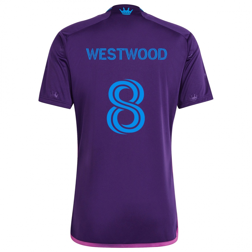 Homem Camisola Ashley Westwood #8 Roxo Azulado Alternativa 2024/25 Camisa Brasil