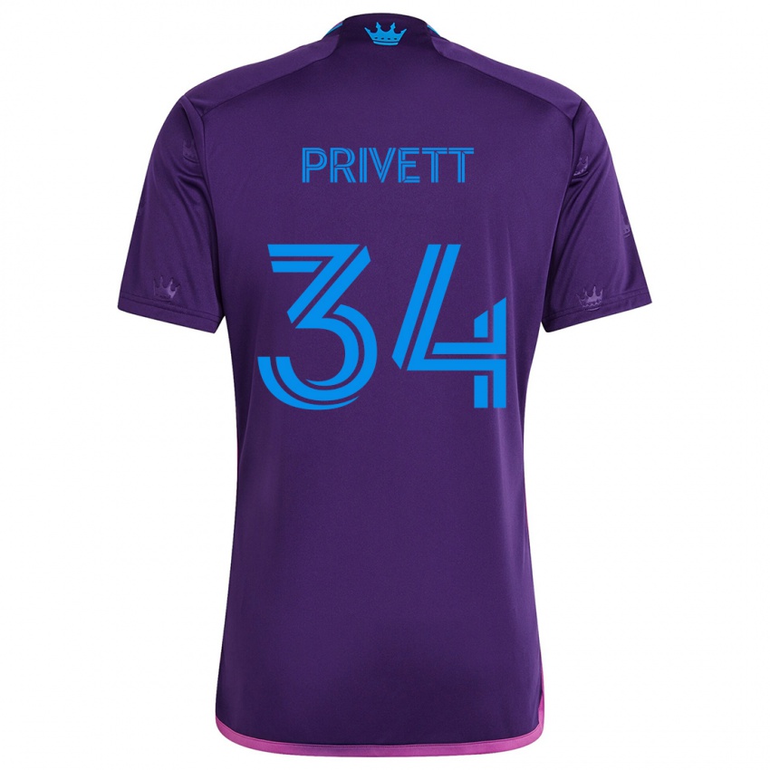 Homem Camisola Andrew Privett #34 Roxo Azulado Alternativa 2024/25 Camisa Brasil