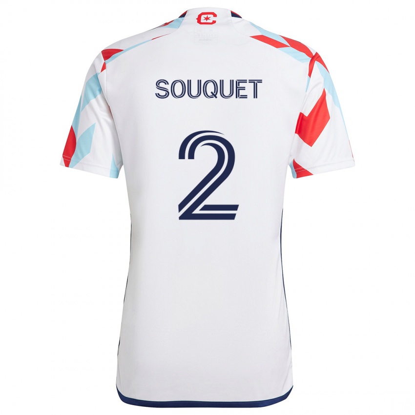 Homem Camisola Arnaud Souquet #2 Branco Vermelho Azul Alternativa 2024/25 Camisa Brasil