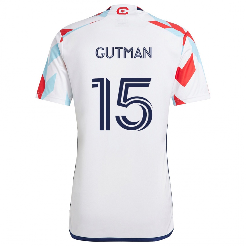 Homem Camisola Andrew Gutman #15 Branco Vermelho Azul Alternativa 2024/25 Camisa Brasil