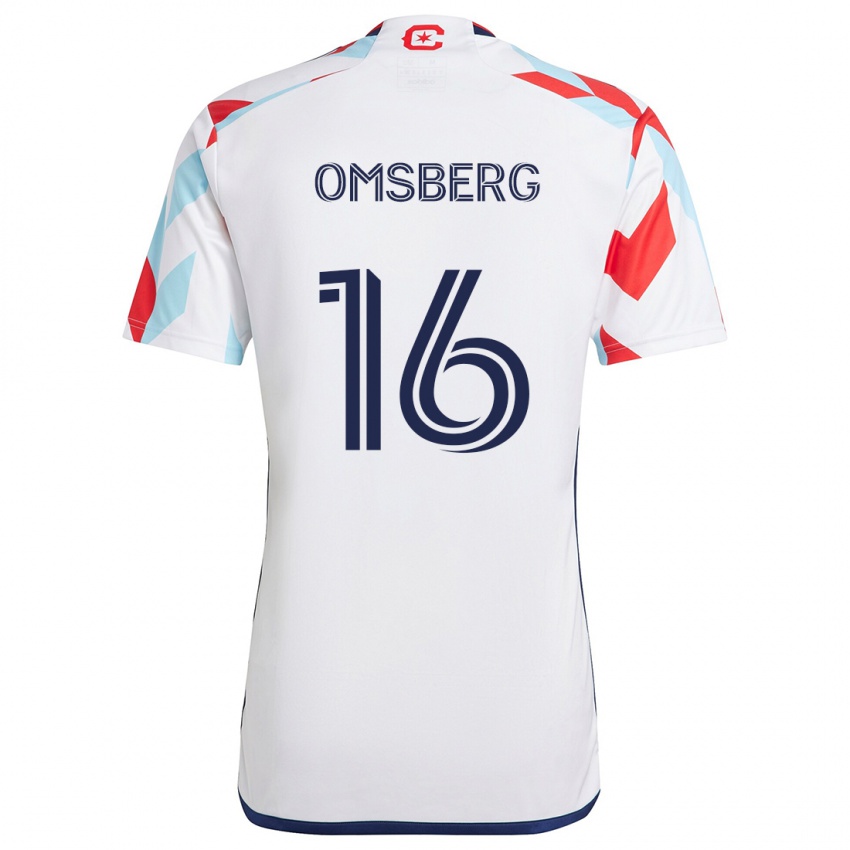 Homem Camisola Wyatt Omsberg #16 Branco Vermelho Azul Alternativa 2024/25 Camisa Brasil