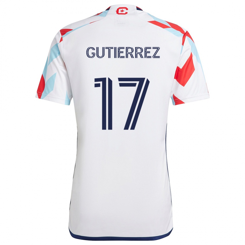 Homem Camisola Brian Gutiérrez #17 Branco Vermelho Azul Alternativa 2024/25 Camisa Brasil