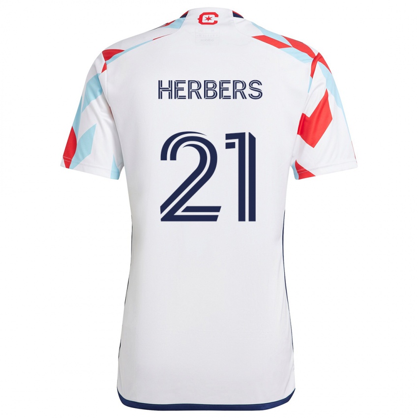 Homem Camisola Fabian Herbers #21 Branco Vermelho Azul Alternativa 2024/25 Camisa Brasil