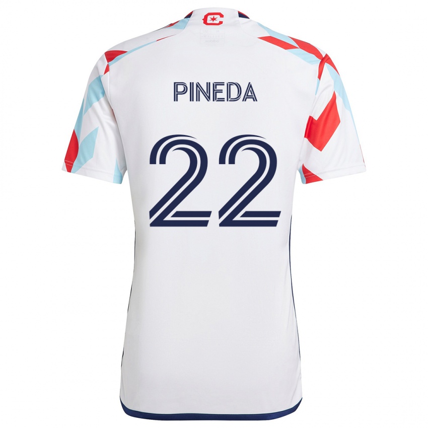 Homem Camisola Mauricio Pineda #22 Branco Vermelho Azul Alternativa 2024/25 Camisa Brasil