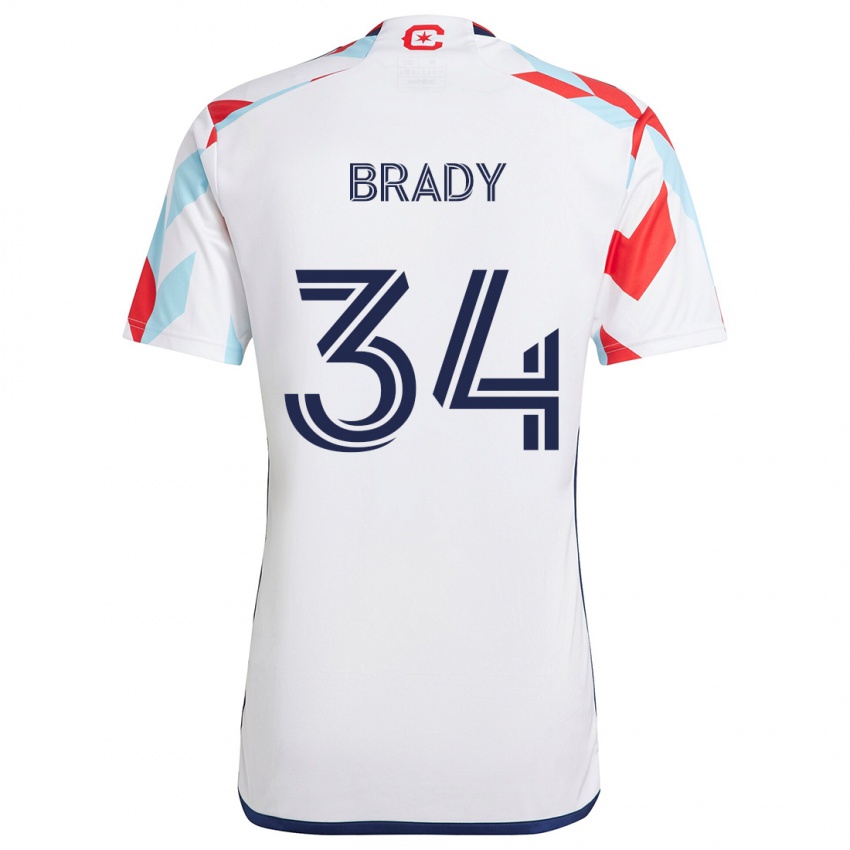 Homem Camisola Chris Brady #34 Branco Vermelho Azul Alternativa 2024/25 Camisa Brasil