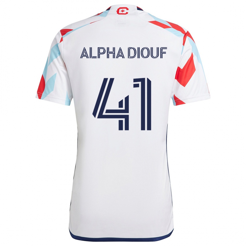 Homem Camisola Jean Alpha Diouf #41 Branco Vermelho Azul Alternativa 2024/25 Camisa Brasil