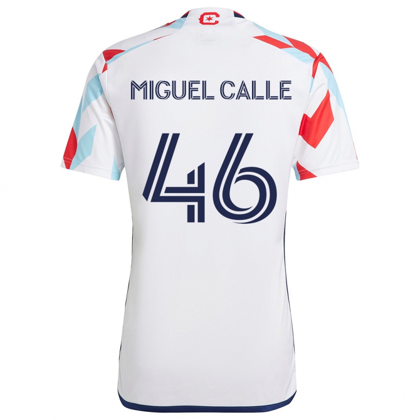 Homem Camisola Juan Miguel Calle #46 Branco Vermelho Azul Alternativa 2024/25 Camisa Brasil