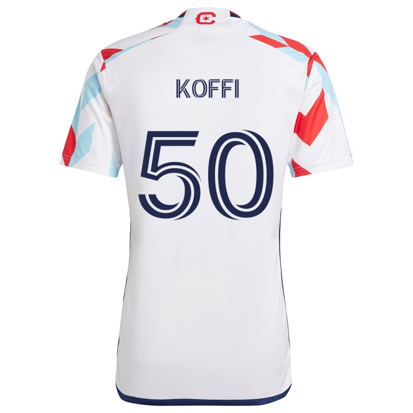 Homem Camisola Christian Koffi #50 Branco Vermelho Azul Alternativa 2024/25 Camisa Brasil