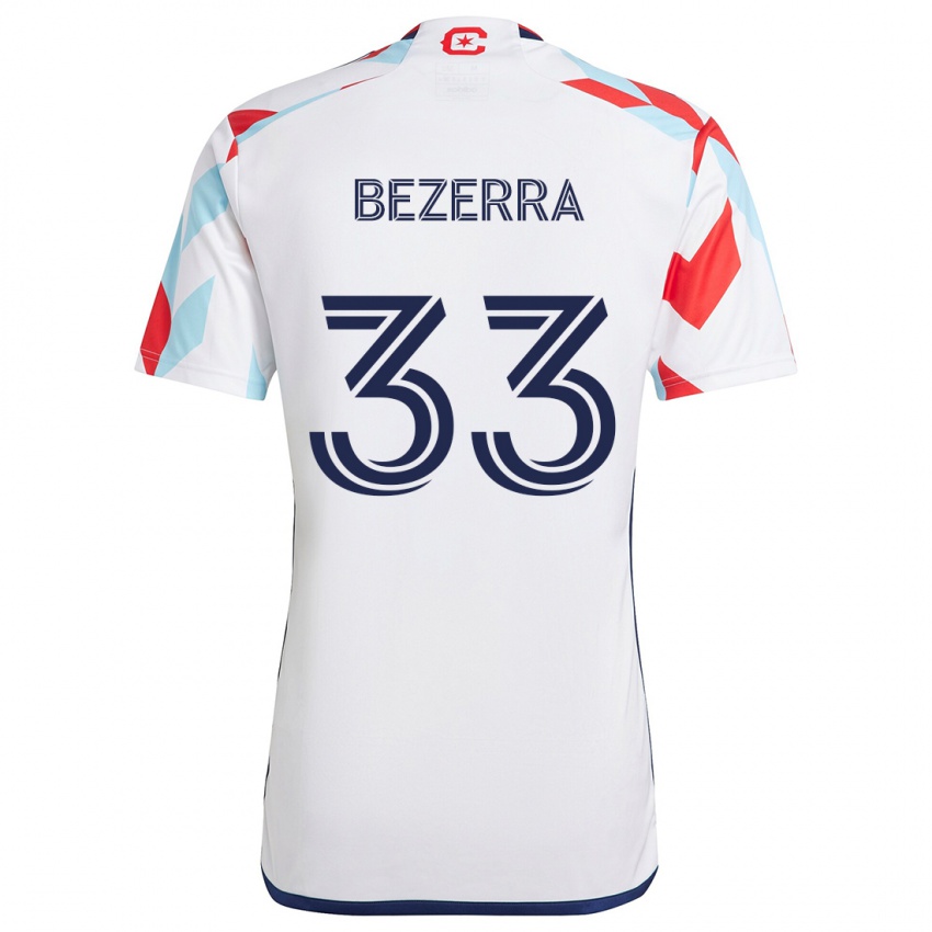 Homem Camisola Victor Bezerra #33 Branco Vermelho Azul Alternativa 2024/25 Camisa Brasil