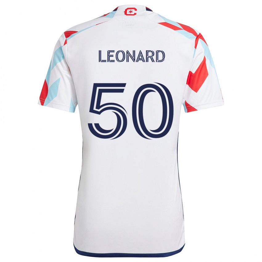 Homem Camisola Eric Leonard #50 Branco Vermelho Azul Alternativa 2024/25 Camisa Brasil