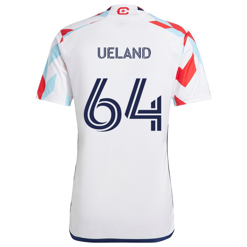 Homem Camisola Andreas Ueland #64 Branco Vermelho Azul Alternativa 2024/25 Camisa Brasil