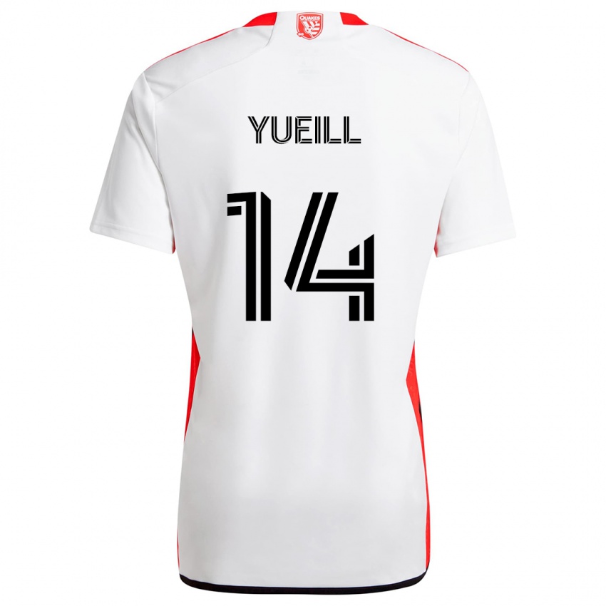 Homem Camisola Jackson Yueill #14 Branco Vermelho Alternativa 2024/25 Camisa Brasil