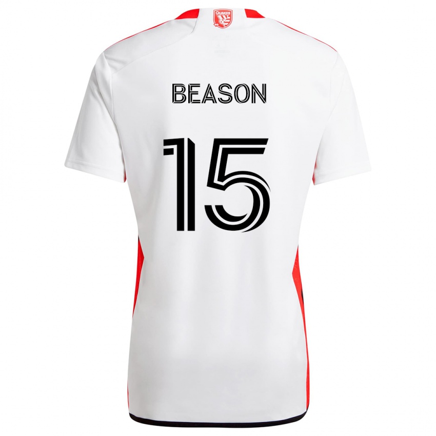 Homem Camisola Tanner Beason #15 Branco Vermelho Alternativa 2024/25 Camisa Brasil