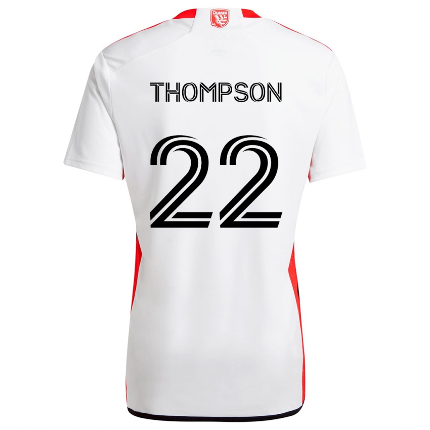 Homem Camisola Tommy Thompson #22 Branco Vermelho Alternativa 2024/25 Camisa Brasil