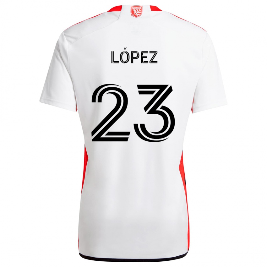 Homem Camisola Hernán López #23 Branco Vermelho Alternativa 2024/25 Camisa Brasil