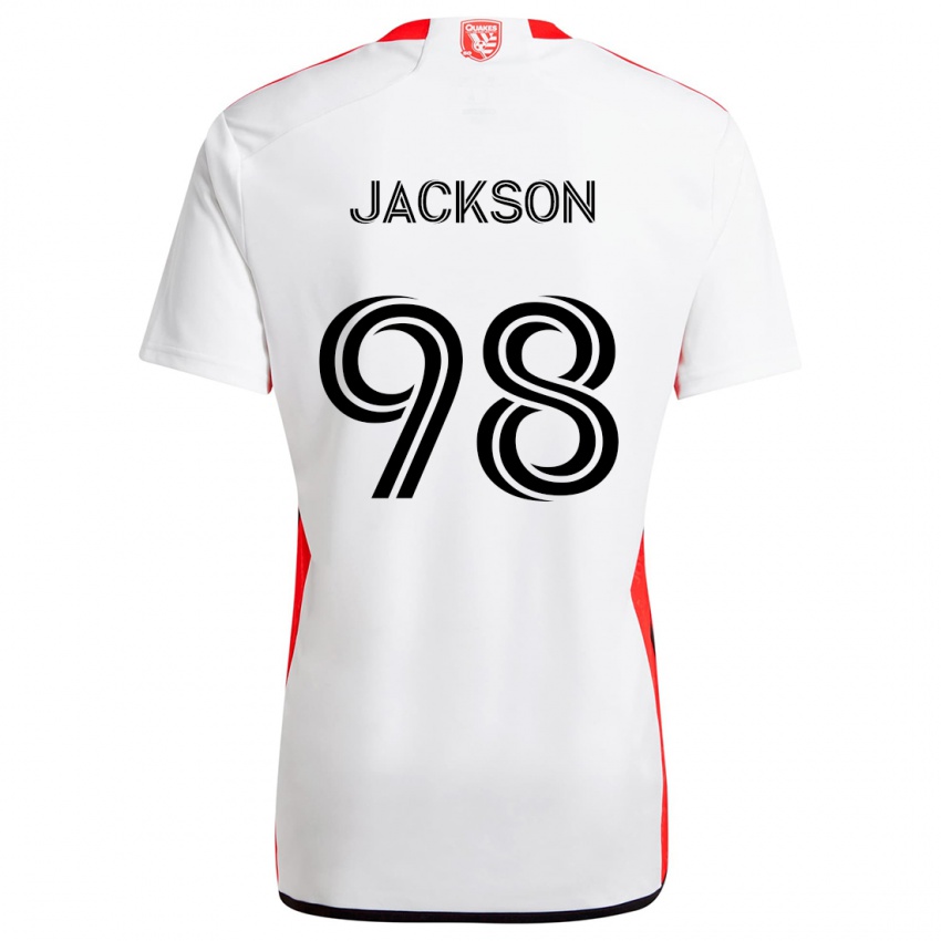 Homem Camisola Jacob Jackson #98 Branco Vermelho Alternativa 2024/25 Camisa Brasil