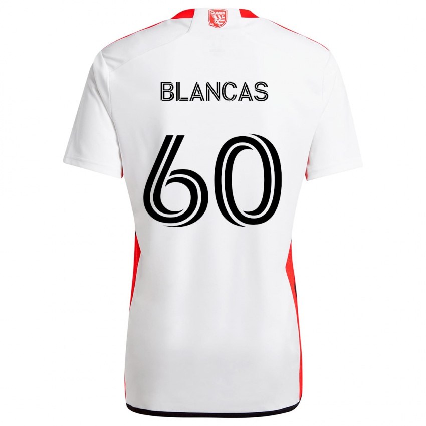 Homem Camisola Eduardo Blancas #60 Branco Vermelho Alternativa 2024/25 Camisa Brasil