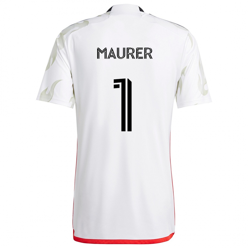 Homem Camisola Jimmy Maurer #1 Branco Vermelho Preto Alternativa 2024/25 Camisa Brasil