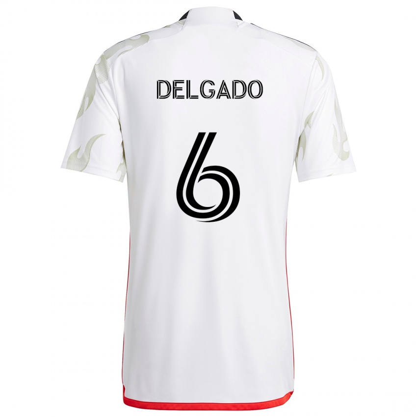 Homem Camisola Patrickson Delgado #6 Branco Vermelho Preto Alternativa 2024/25 Camisa Brasil