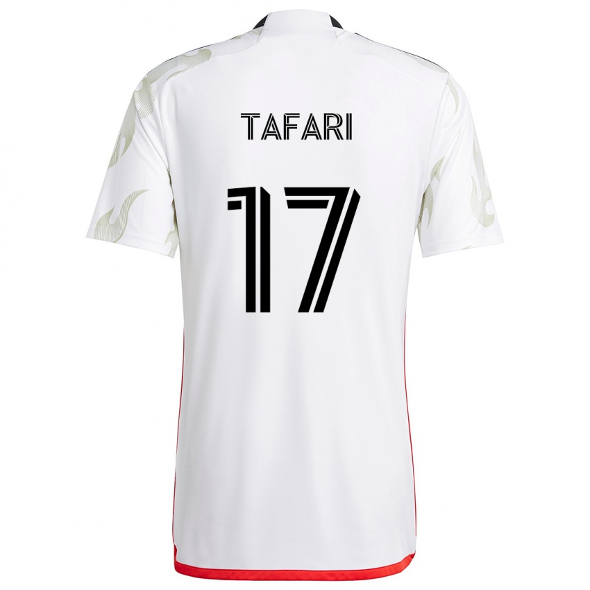 Homem Camisola Nkosi Tafari #17 Branco Vermelho Preto Alternativa 2024/25 Camisa Brasil