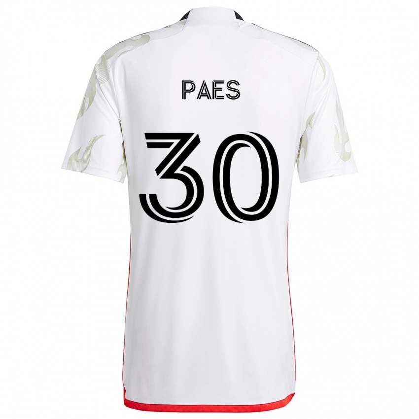 Homem Camisola Maarten Paes #30 Branco Vermelho Preto Alternativa 2024/25 Camisa Brasil