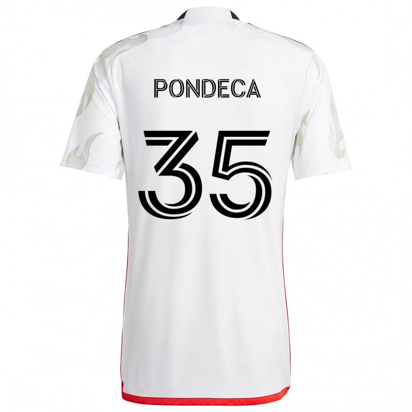 Homem Camisola Tomas Pondeca #35 Branco Vermelho Preto Alternativa 2024/25 Camisa Brasil