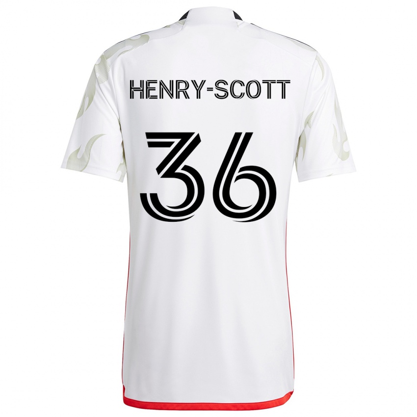 Homem Camisola Malik Henry-Scott #36 Branco Vermelho Preto Alternativa 2024/25 Camisa Brasil