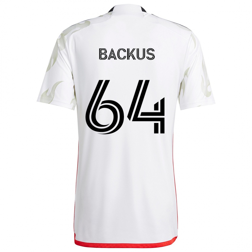 Homem Camisola Braeden Backus #64 Branco Vermelho Preto Alternativa 2024/25 Camisa Brasil