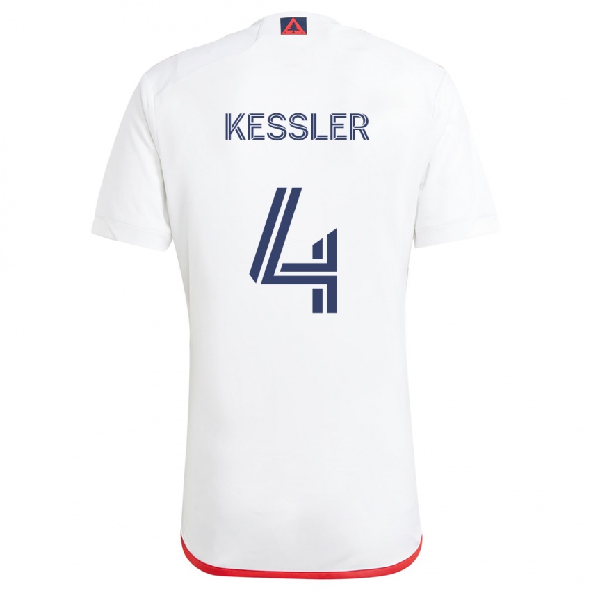 Homem Camisola Henry Kessler #4 Branco Vermelho Alternativa 2024/25 Camisa Brasil