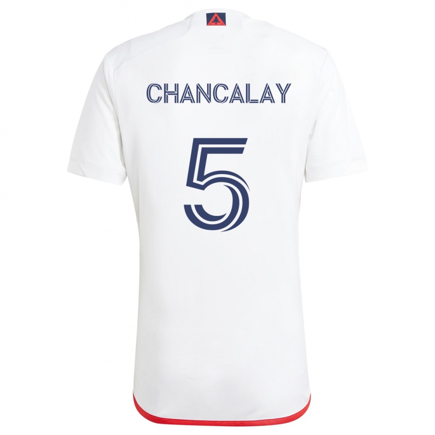 Homem Camisola Tomas Chancalay #5 Branco Vermelho Alternativa 2024/25 Camisa Brasil