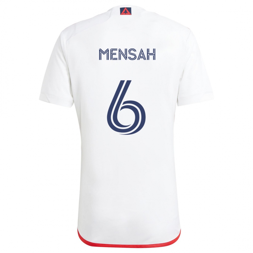 Homem Camisola Jonathan Mensah #6 Branco Vermelho Alternativa 2024/25 Camisa Brasil