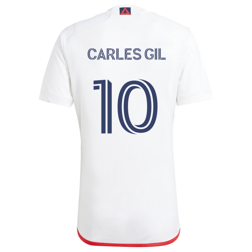 Homem Camisola Carles Gil #10 Branco Vermelho Alternativa 2024/25 Camisa Brasil