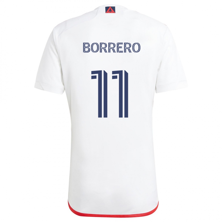 Homem Camisola Dylan Borrero #11 Branco Vermelho Alternativa 2024/25 Camisa Brasil