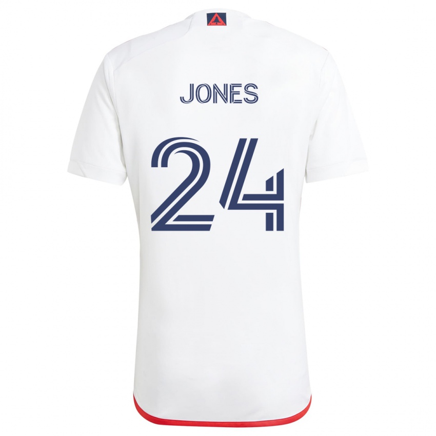 Homem Camisola Dejuan Jones #24 Branco Vermelho Alternativa 2024/25 Camisa Brasil