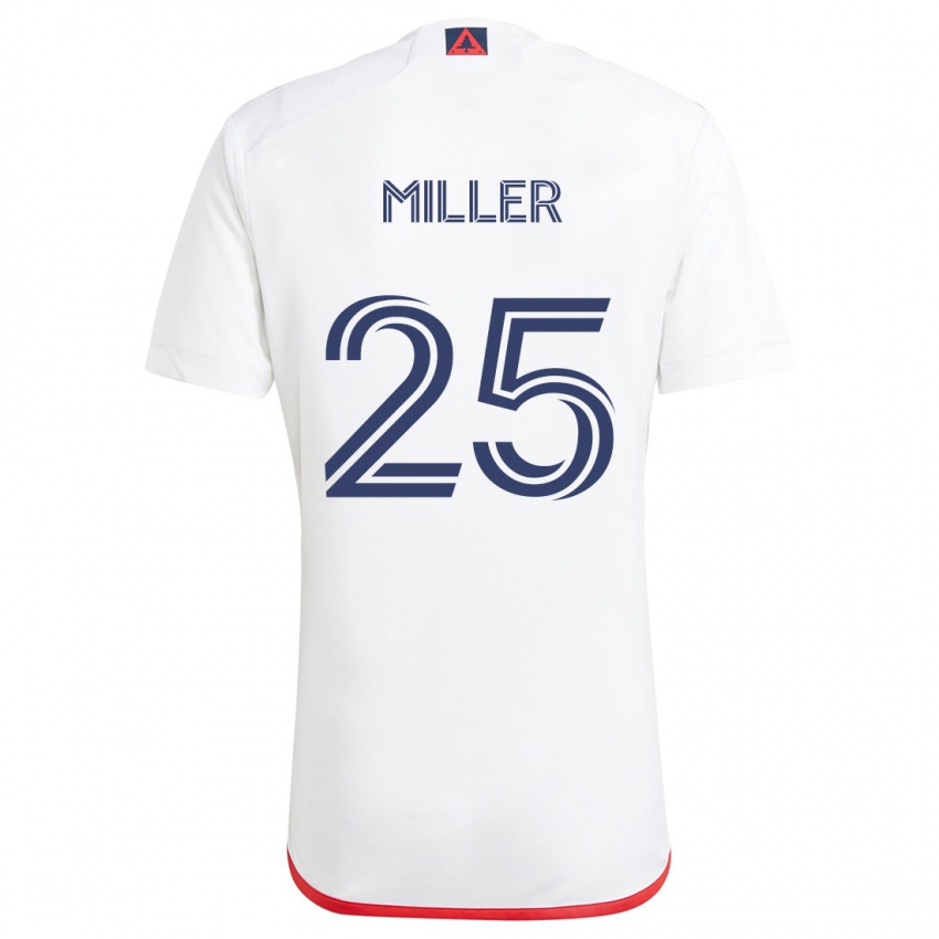 Homem Camisola Peyton Miller #25 Branco Vermelho Alternativa 2024/25 Camisa Brasil