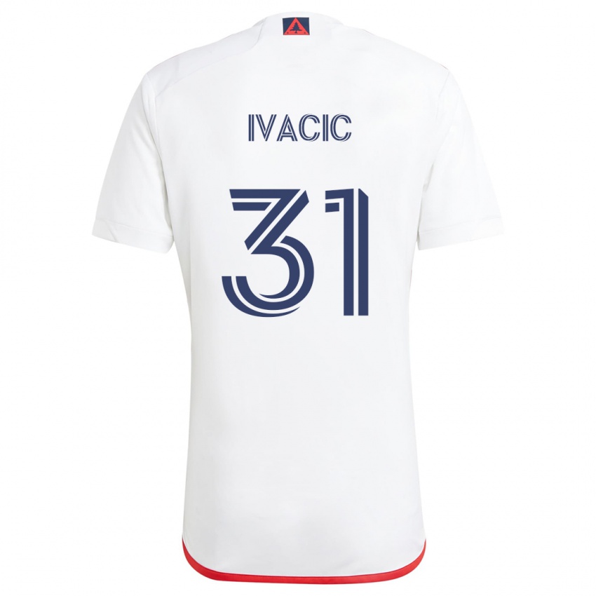 Homem Camisola Aljaz Ivacic #31 Branco Vermelho Alternativa 2024/25 Camisa Brasil