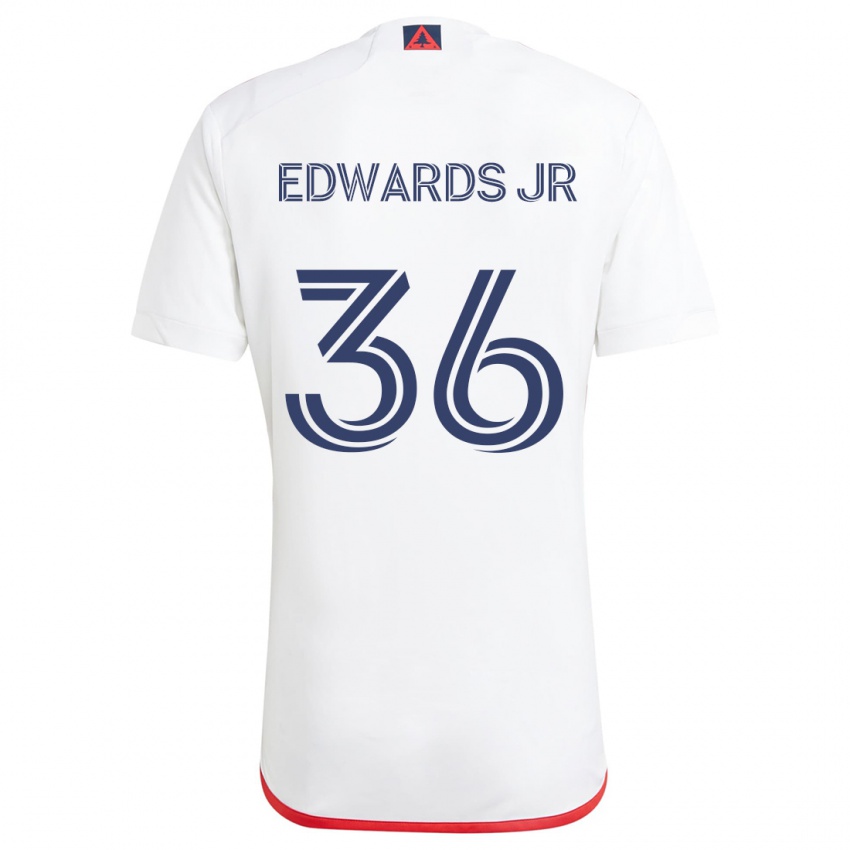 Homem Camisola Earl Edwards Jr. #36 Branco Vermelho Alternativa 2024/25 Camisa Brasil