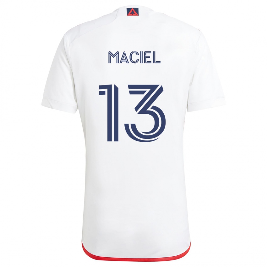 Homem Camisola Maciel #13 Branco Vermelho Alternativa 2024/25 Camisa Brasil