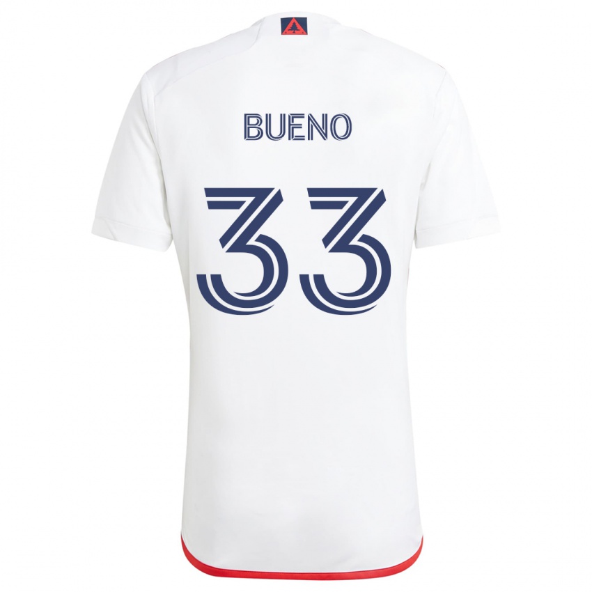 Homem Camisola Brandonn Bueno #33 Branco Vermelho Alternativa 2024/25 Camisa Brasil