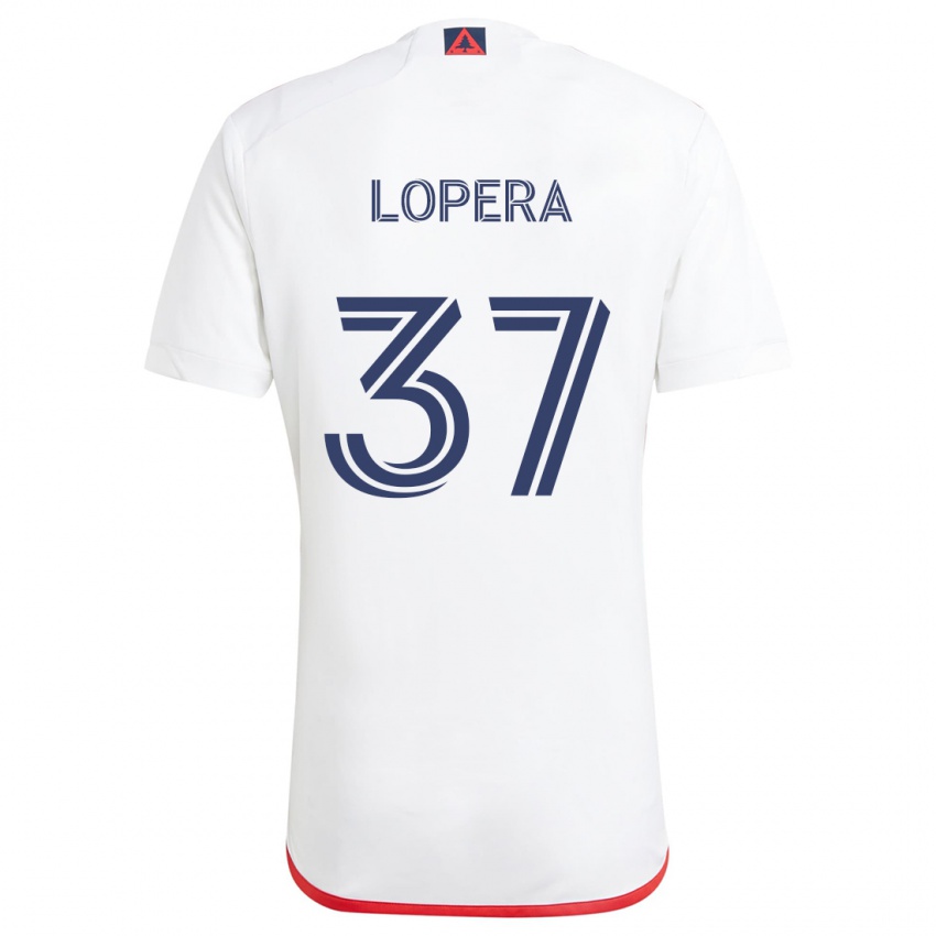 Homem Camisola Steban Lopera #37 Branco Vermelho Alternativa 2024/25 Camisa Brasil