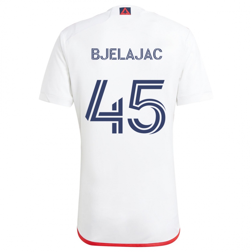 Homem Camisola Andrej Bjelajac #45 Branco Vermelho Alternativa 2024/25 Camisa Brasil