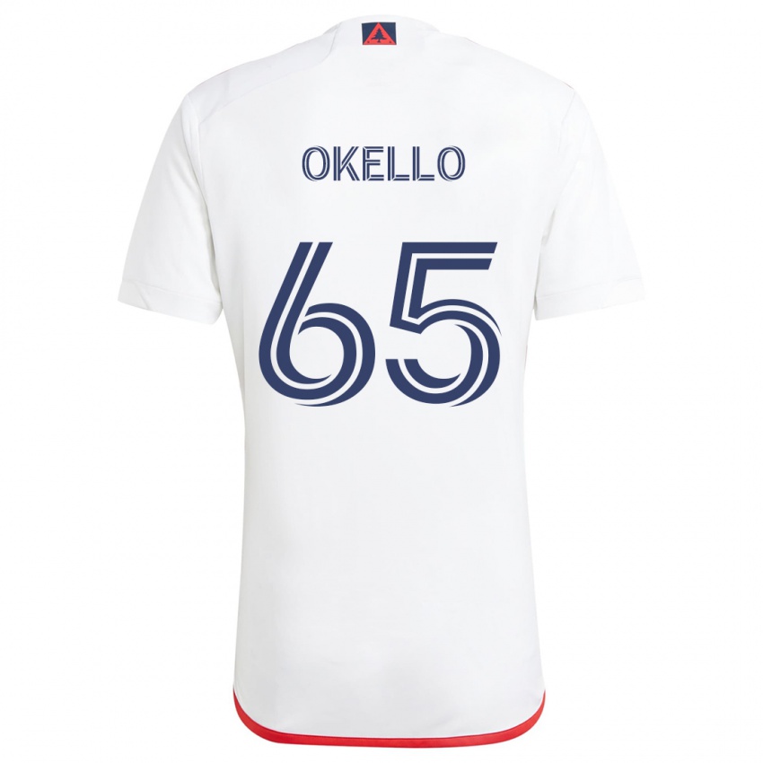 Homem Camisola Noble Okello #65 Branco Vermelho Alternativa 2024/25 Camisa Brasil