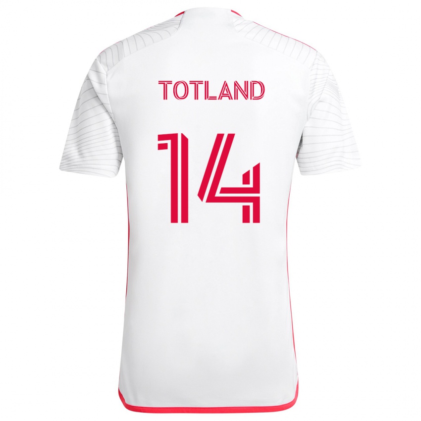 Homem Camisola Tomas Totland #14 Branco Vermelho Alternativa 2024/25 Camisa Brasil