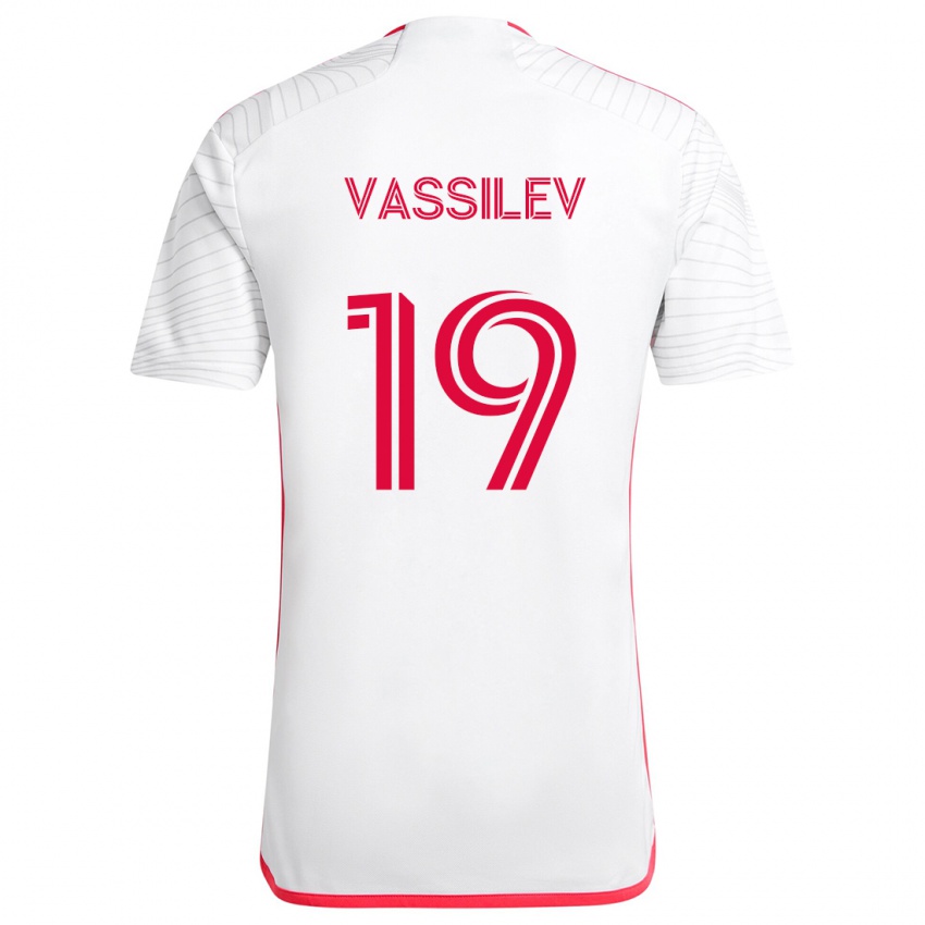 Homem Camisola Indiana Vassilev #19 Branco Vermelho Alternativa 2024/25 Camisa Brasil