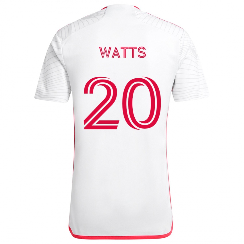 Homem Camisola Akil Watts #20 Branco Vermelho Alternativa 2024/25 Camisa Brasil