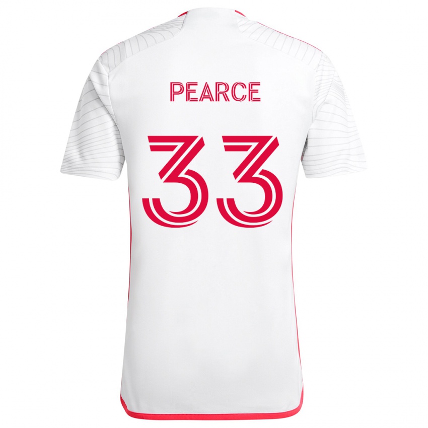 Homem Camisola Tyson Pearce #33 Branco Vermelho Alternativa 2024/25 Camisa Brasil