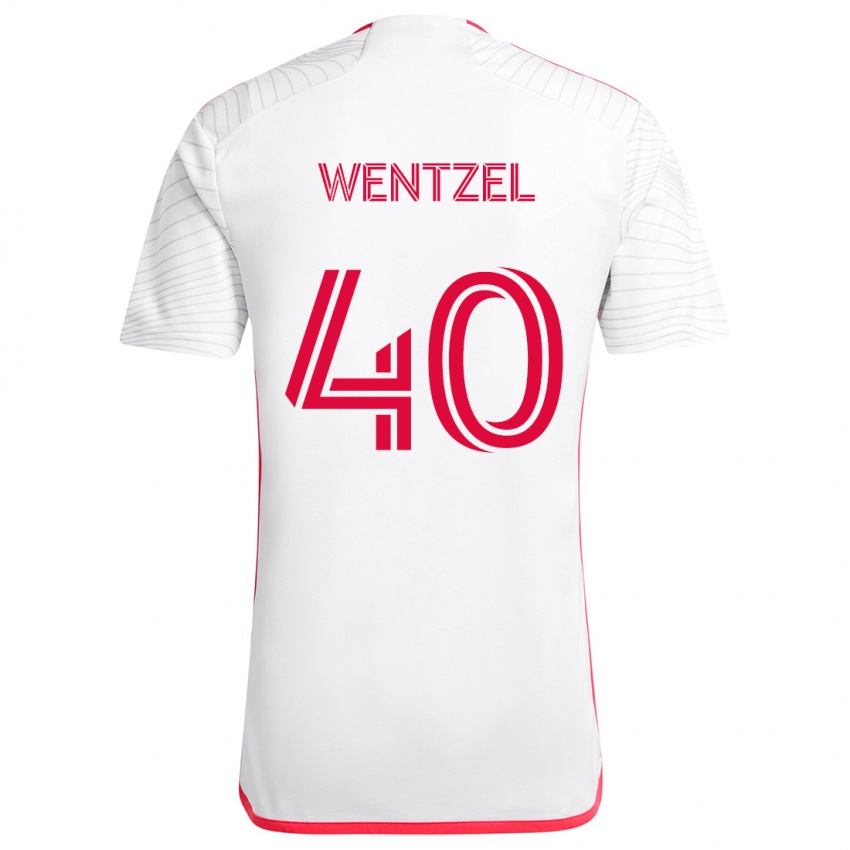 Homem Camisola Michael Wentzel #40 Branco Vermelho Alternativa 2024/25 Camisa Brasil