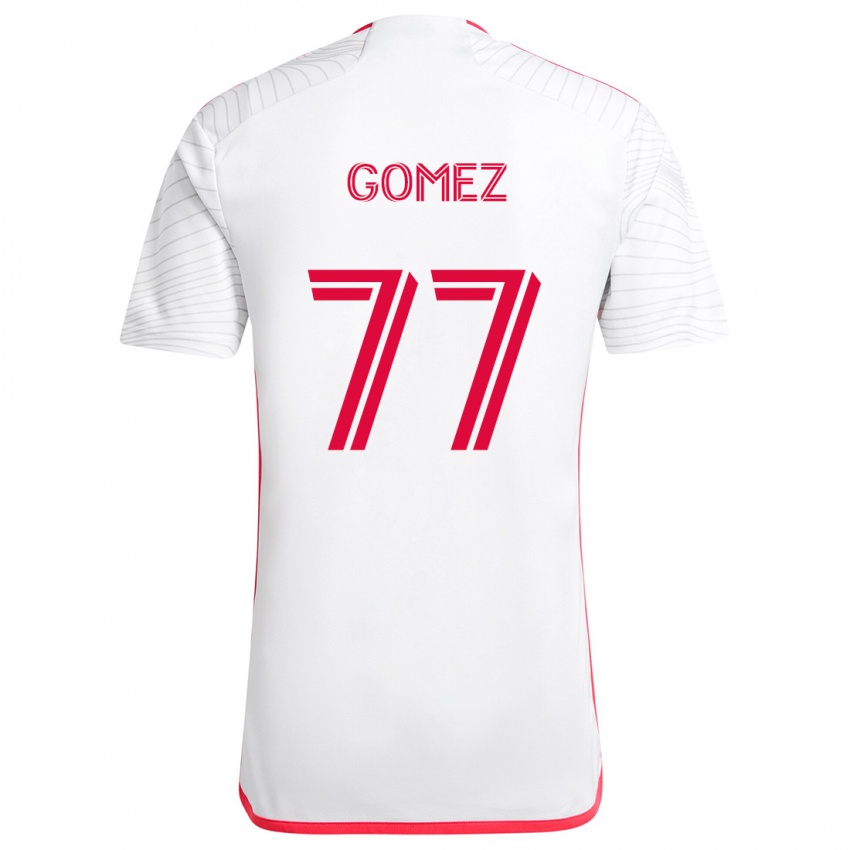 Homem Camisola Sam Gomez #77 Branco Vermelho Alternativa 2024/25 Camisa Brasil