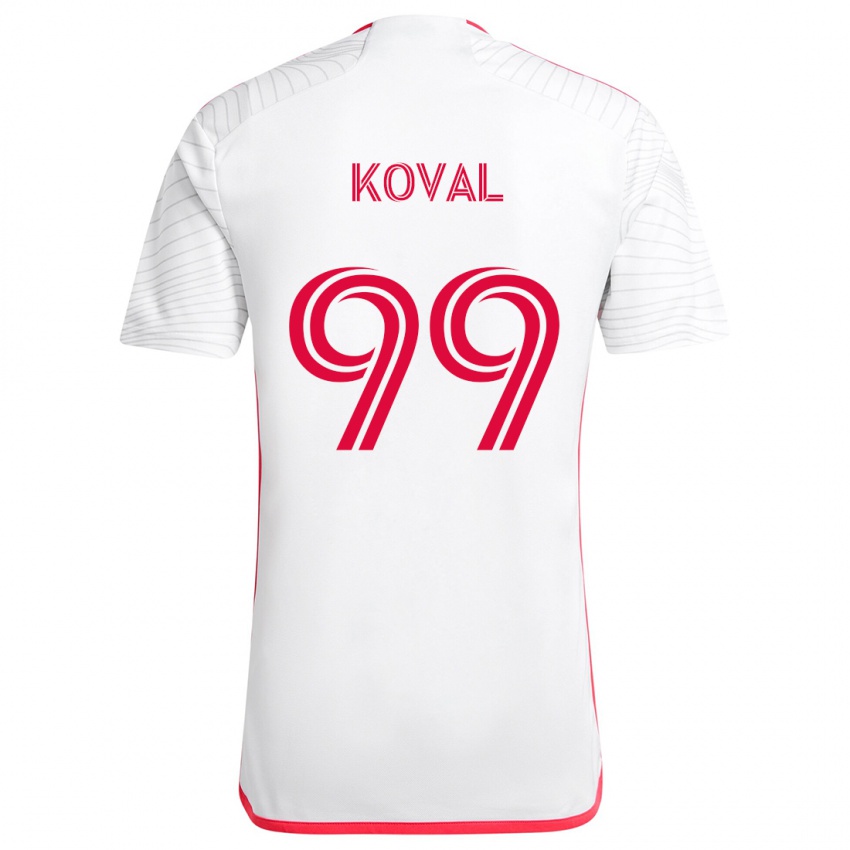 Homem Camisola Stanislav Koval #99 Branco Vermelho Alternativa 2024/25 Camisa Brasil