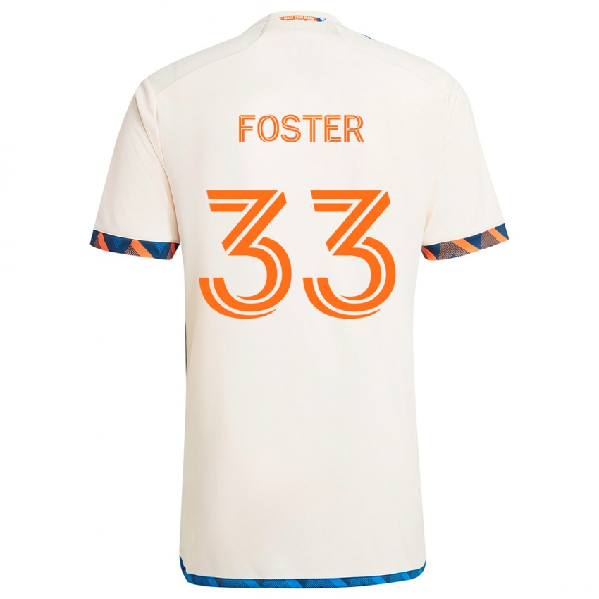 Homem Camisola Isaiah Foster #33 Laranja Branco Alternativa 2024/25 Camisa Brasil